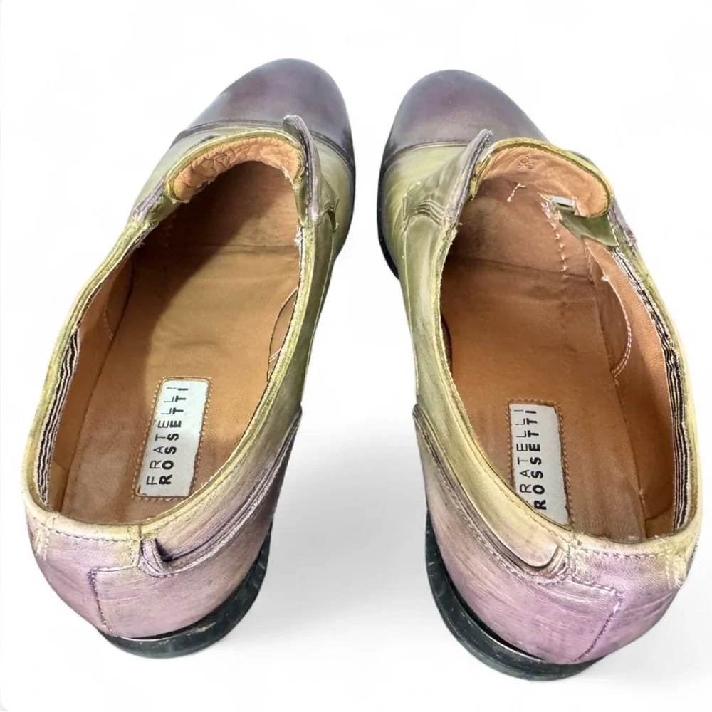 Fratelli Rossetti Leather Slip On EU 36.5‎ (M 4.5 W 6) Italy Two Tone Old Money